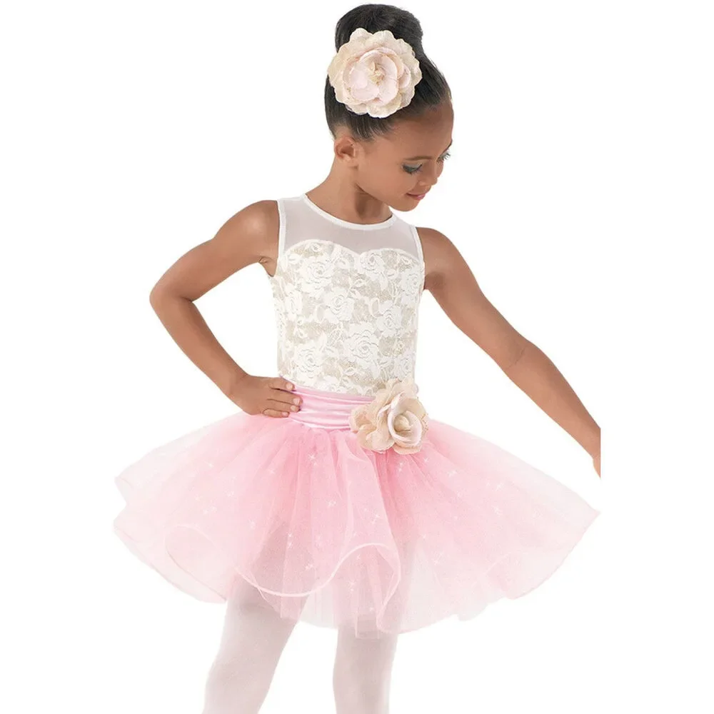 Pre-Owned Dance Costume Weissman 9507 Int Child Pink Tutu Dress Ballet Glitter